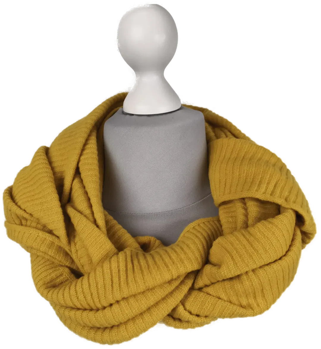 Benetton, Set Haube und Schal, ockergelb, Wolle - Bild 4