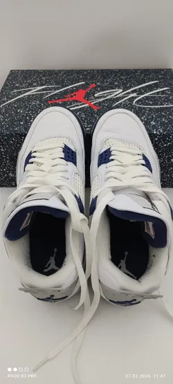 Air Jordan 4 Retro White/Midnight Navy für Herren, Größe 40 - Bild 2