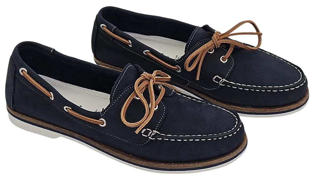 Tamaris Damen Leder Mokassins, blau - Gr. 39 - Bild 1