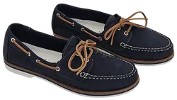 Tamaris Damen Leder Mokassins, blau - Gr. 39 - Bild 1