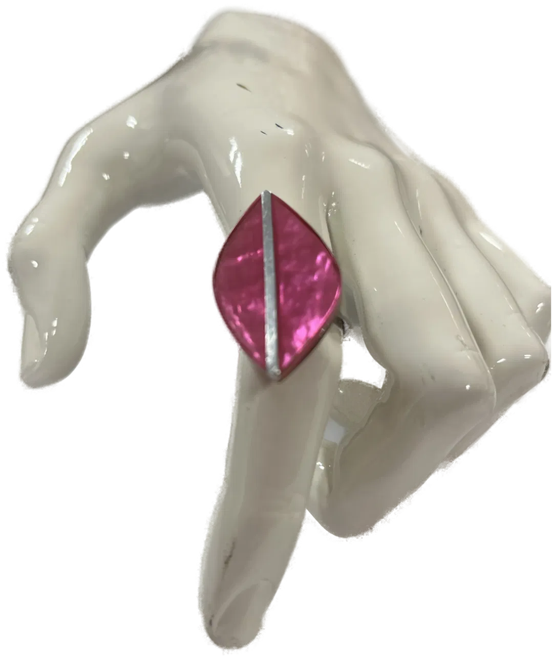 Ring Blatt rosa Modeschmuck ca.11 Zoll - Bild 1