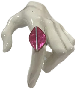 Ring Blatt rosa Modeschmuck ca.11 Zoll - Bild 1