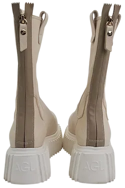 AGL Damen Plateau Leder Boots, creme - Gr. 36 - Bild 5
