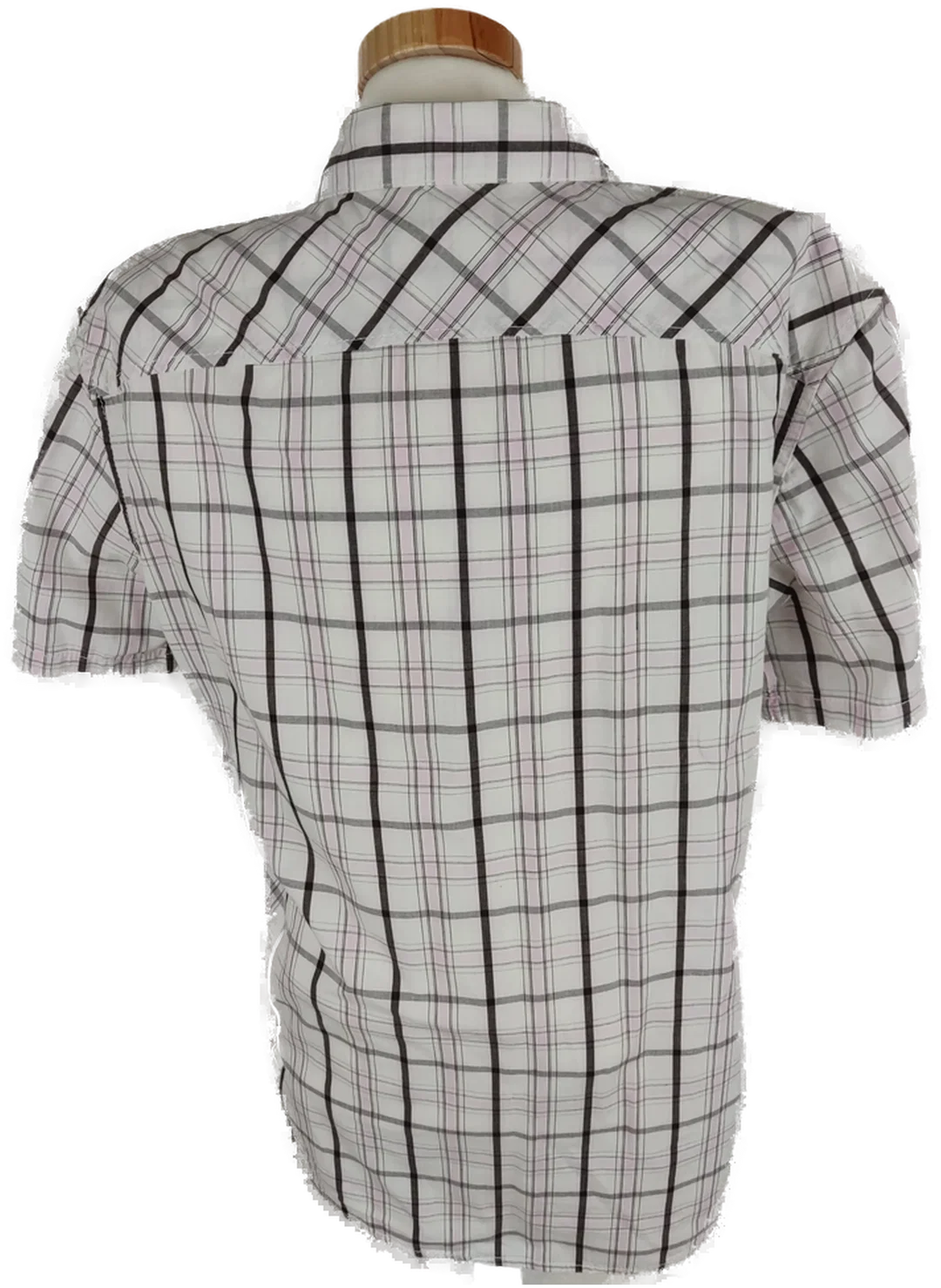 Hemd "Southern Mens Wear", kurzarm mit Kragen, weiß/rosa/grau/dunkelgrau kariert, Größe M/39-40 – Bild 4