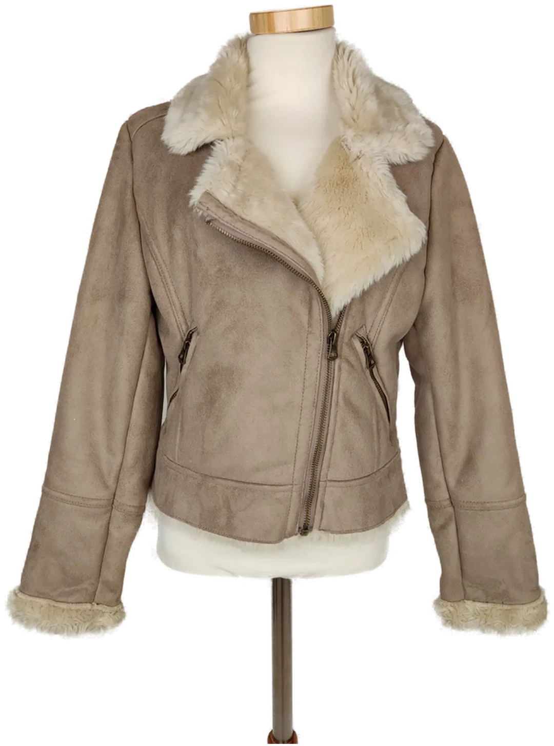 C&A Kurzjacke mit Pelzfutter braun - 146 - Bild 1