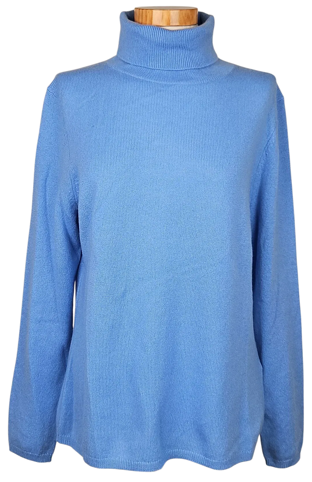 LUISA DI CARPI Damen Kaschmir Rollkragenpullover, blau - Gr. L  - Bild 4