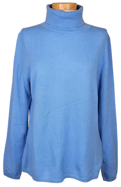 LUISA DI CARPI Damen Kaschmir Rollkragenpullover, blau - Gr. L  - Bild 1