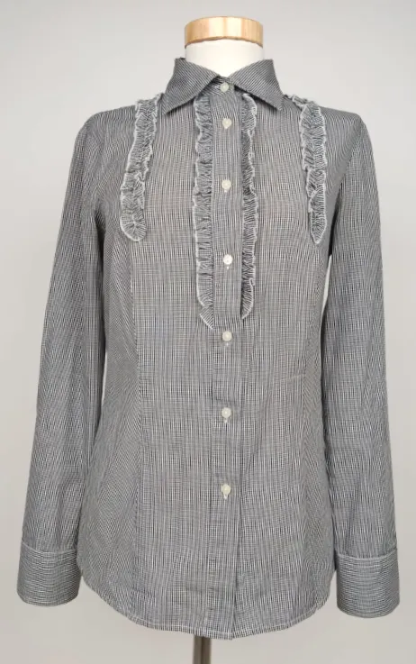 Benetton Damen Bluse, schwarz/weiß - Gr. S  - Bild 4