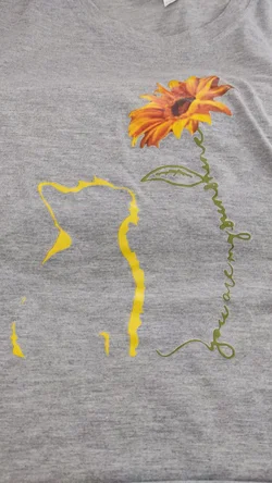 Damen T-Shirt mit Aufdruck, grau - Gr. XL - Bild 2