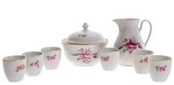 BOHEMIA 8-teiliges Mokka-/Kaffeeservice aus Porzellan mit Blumenmotiv - Bild 1