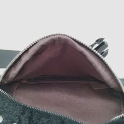 Bauchtasche Schwarz Felloptik mit Strass | Einmaliges Unikat - Bild 6