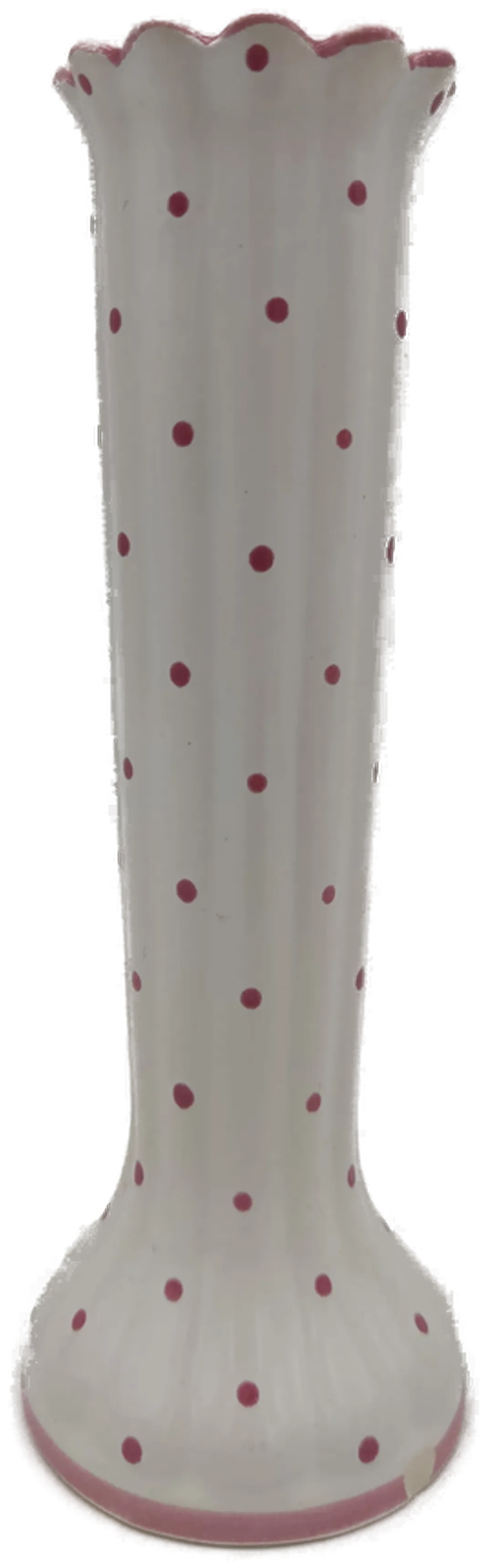 Gmundner Keramik Vase rosa Tupfen Höhe: 19.5 cm - Bild 1