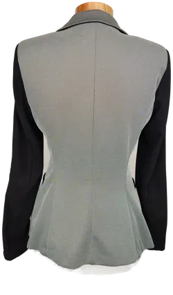 Rinascimento Damen Blazer grau/weiß/schwarz mit gestreiften Ärmeln - S/36 - Bild 2