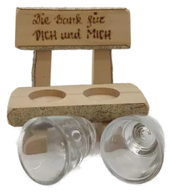 Holzänkchen mit Schnapsgläsern - Bild 2