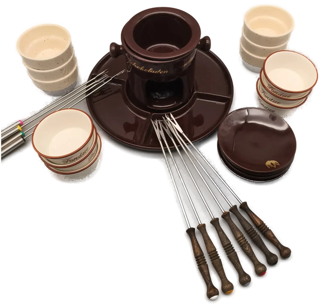 Schokofondue Set, Keramik, Weihnachten – Bild 4