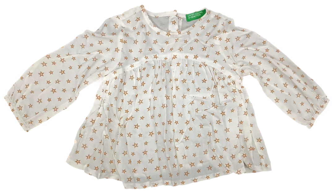 United Colors of Benetton Kindershirt weiß gemustert Gr. 68 - Bild 4