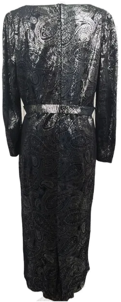 Damen Abendkleid mit V-Ausschnitt schwarz - L/ 40 - Bild 2