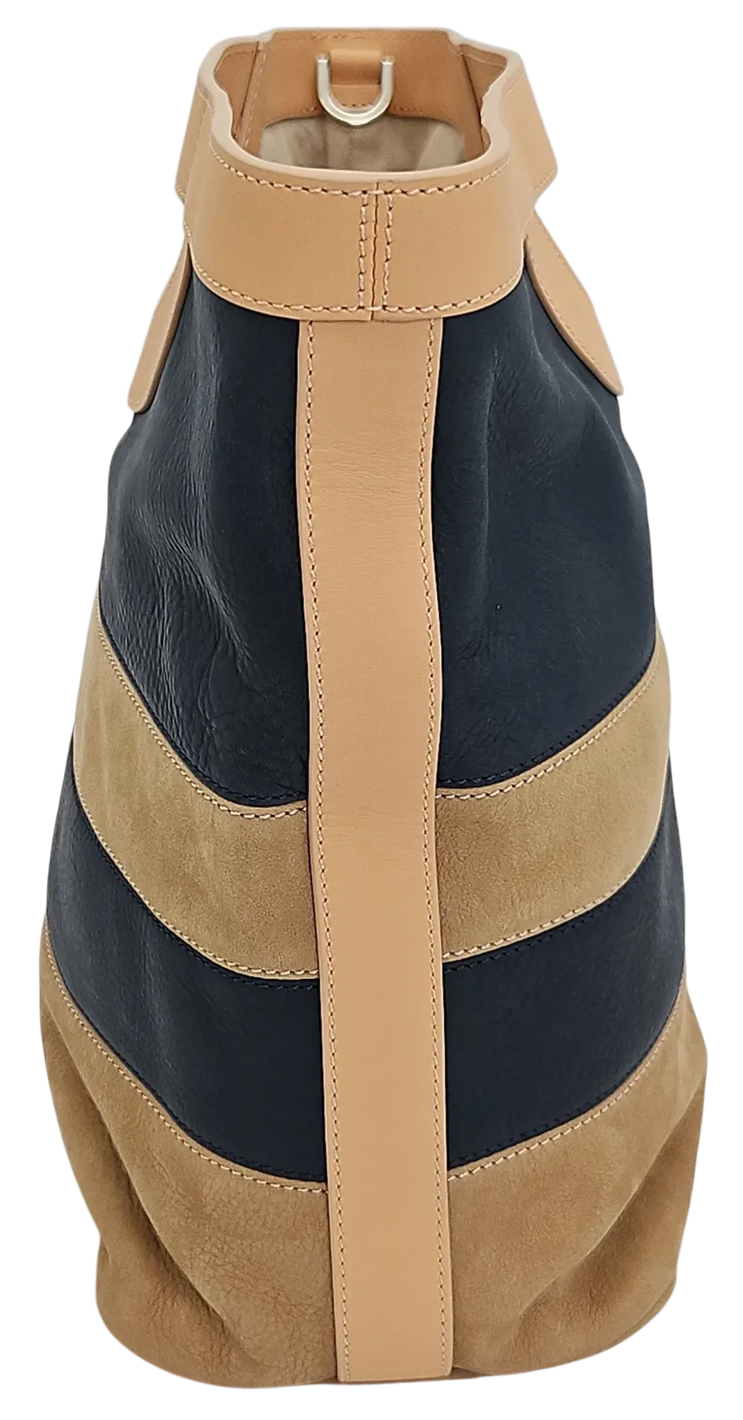 Max V. Koenig Damen Lederhandtasche, marine/beige - Höhe ca. 29 cm  – Bild 2