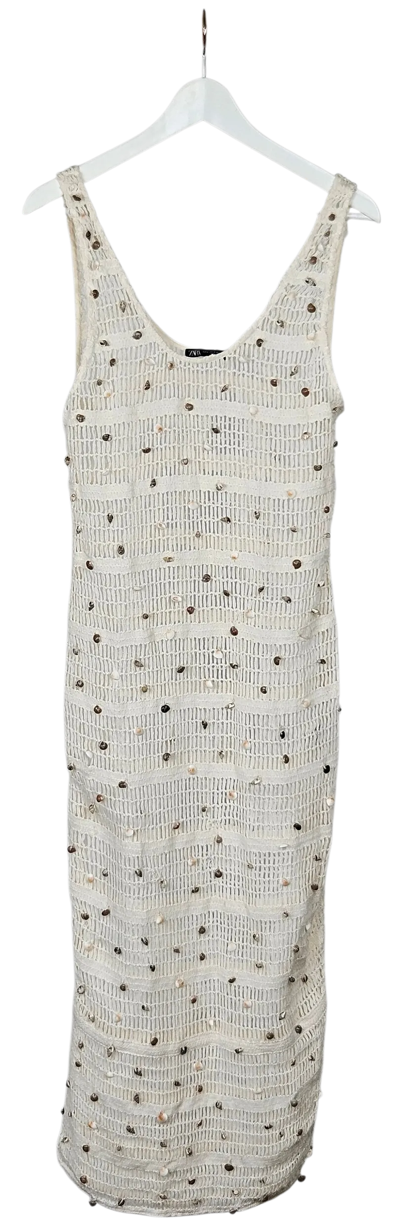 Zara Damen Midikleid, weiß - Gr. M  - Bild 4