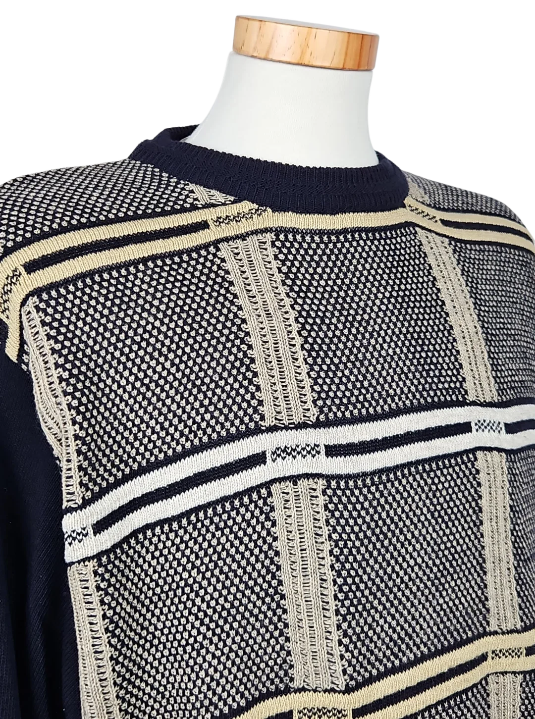 Tramt Exclusiv Vintage Herren Strickpullover, marine - Gr. M  – Bild 4