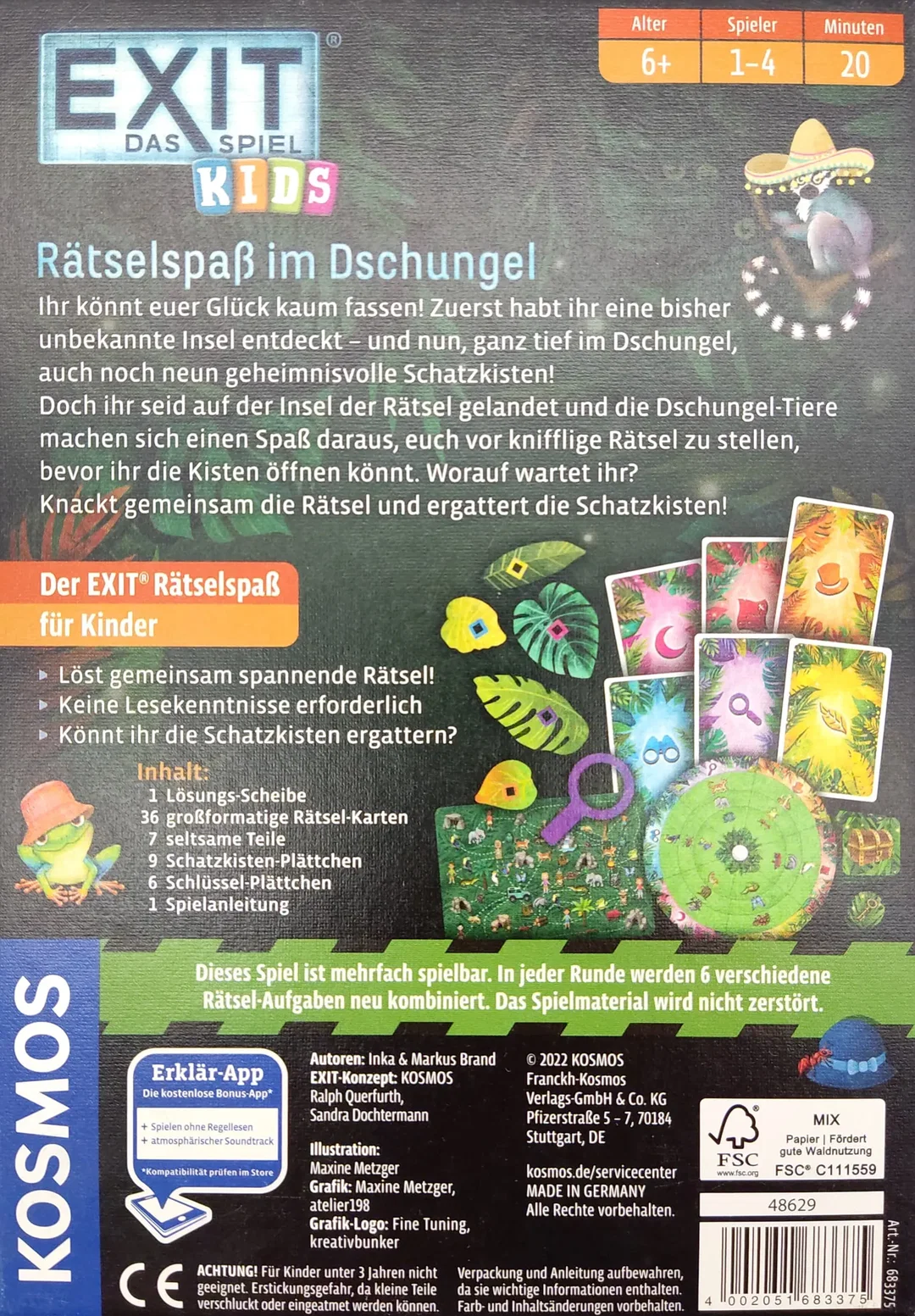 Exit das Spiel KIDS - Rätselspaß im Dschungel - KOSMOS – Bild 2