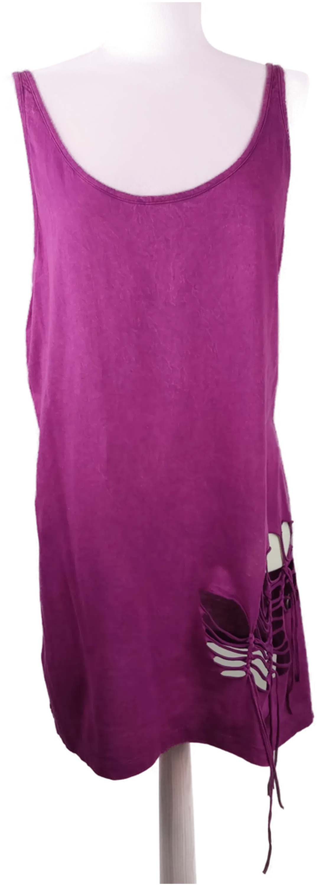 Diesel Damen Longshirt mit Lochmuster violett  - L/40 - Bild 4