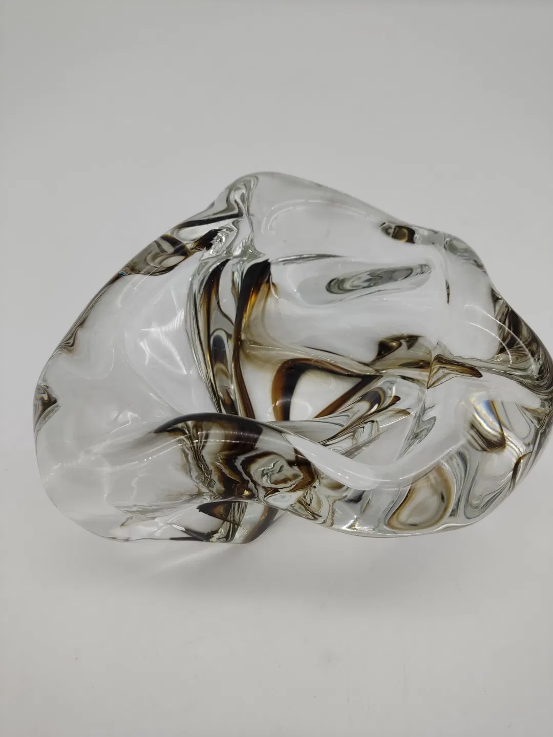Vintage Glasschale / Aschenbecher mit rauchgrauen Einschlüssen - Bild 4