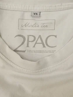 Herren T-Shirt mit Tupac-Aufdruck, weiß - Gr. XS – Vorschau 3