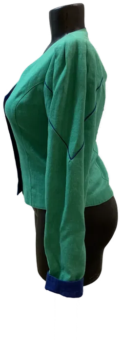 Trachtenjacke - grün mit blauen Details Gr.40 - Bild 2