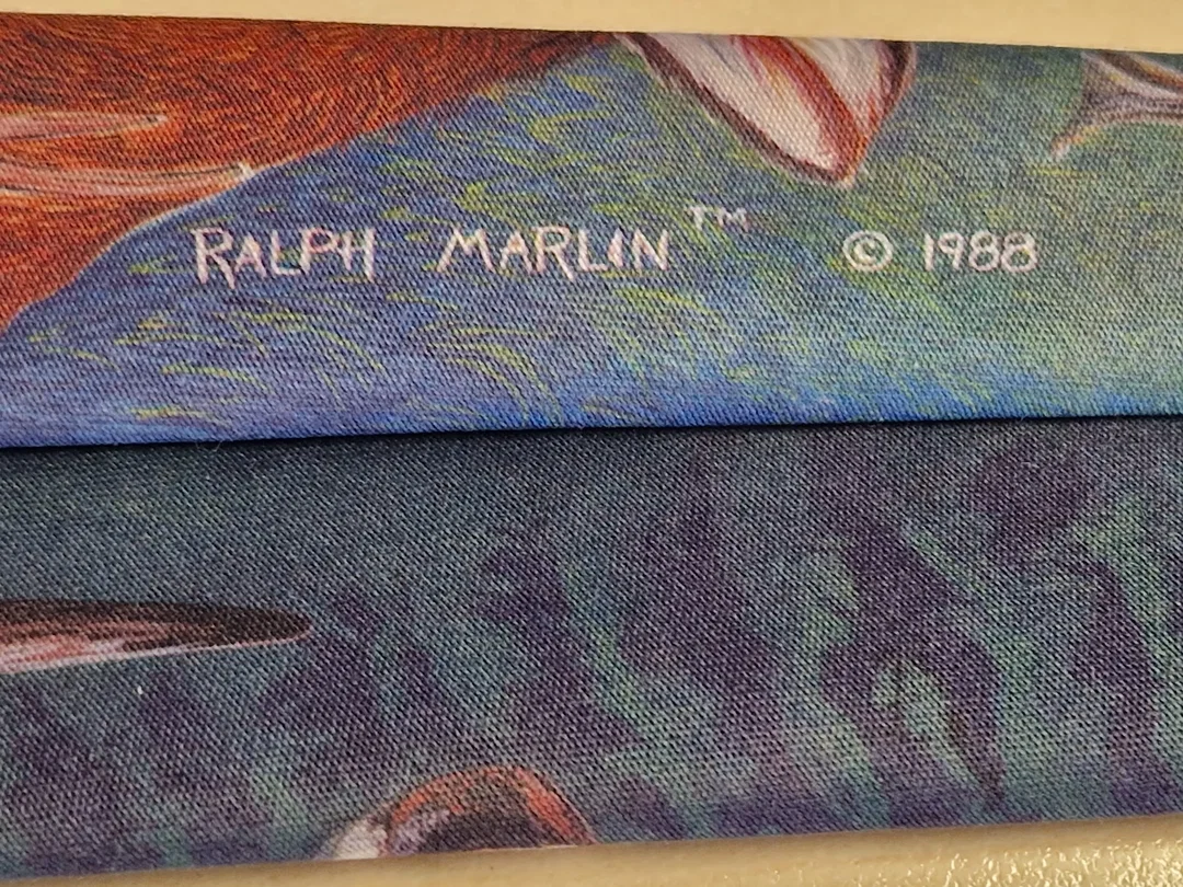 Vintage Ralph Marlin Krawatte "Deer" 1988, Hirsch-Motive – Bild 4