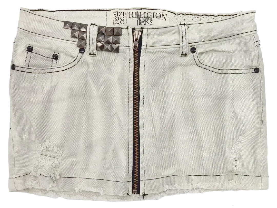 Religion Damen Jeans Rock off-white - Gr. 28 - Bild 4