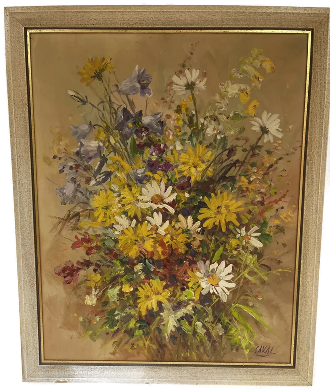 Alex Saval Blumengemälde 46 x 56 - Bild 1