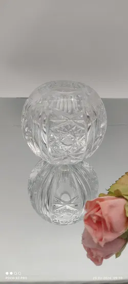Kleine Kristallvase mit Blumenmotiv - Bild 3