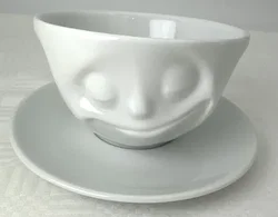 Fiftyeight Products Kaffeetasse mit Untertasse / grinsenden Gesichtsausdruck