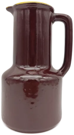 Vintage Ungarischer Wasserkrug (1,5 Liter) aus den 1970 Jahren. Rot-braun/Gelb - Bild 4