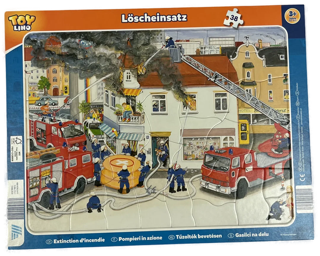 Kinderpuzzle (3er Pkg) Feuerwehr im Einsatz, Löscheinsatz, Bei der Polizei ab 3 Jahre – Bild 2