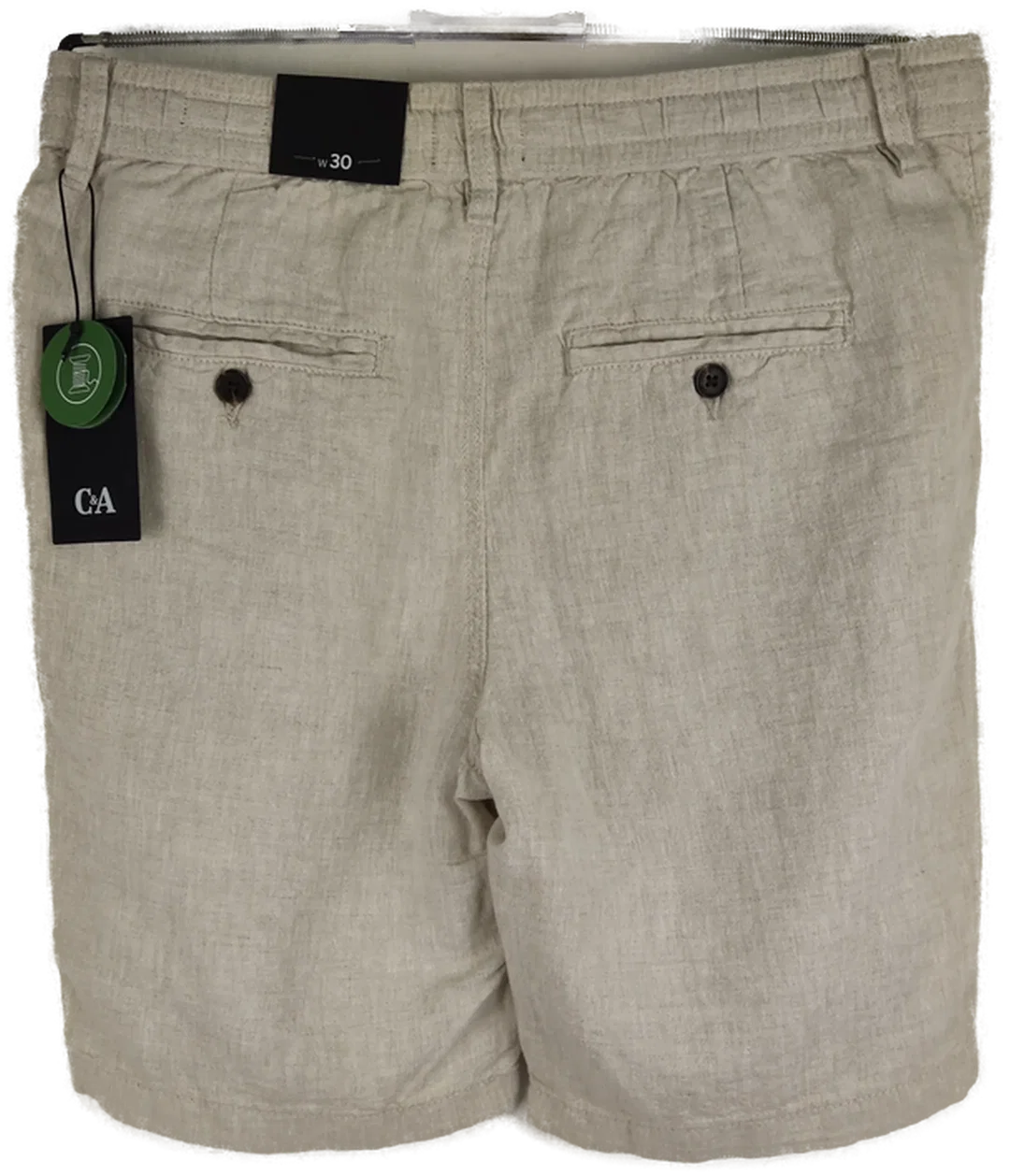 Herren Leinen-Shorts C&A Beige | Sommerleicht – Bild 2