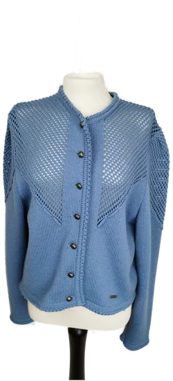 Geyer - Strickjacke hellblau Gr. M /reine Schurwolle /Vintage made in Austria  - Bild 5
