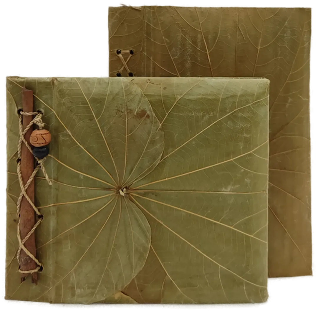 Selbstgebundene Bücher Set (2 Stück) zum Beschriften grün - Bild 2