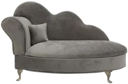 Schmuckkästchen mit Spiegel in Diwan- und Couchsessel-Form aus Samt in grau - Bild 2