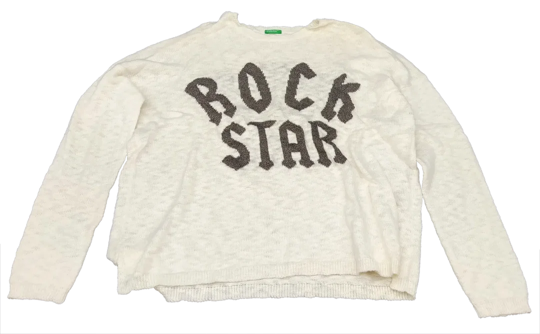  United Colors of Benetton Kinderpullover weiß gemustert Gr. 3XL  - Bild 1