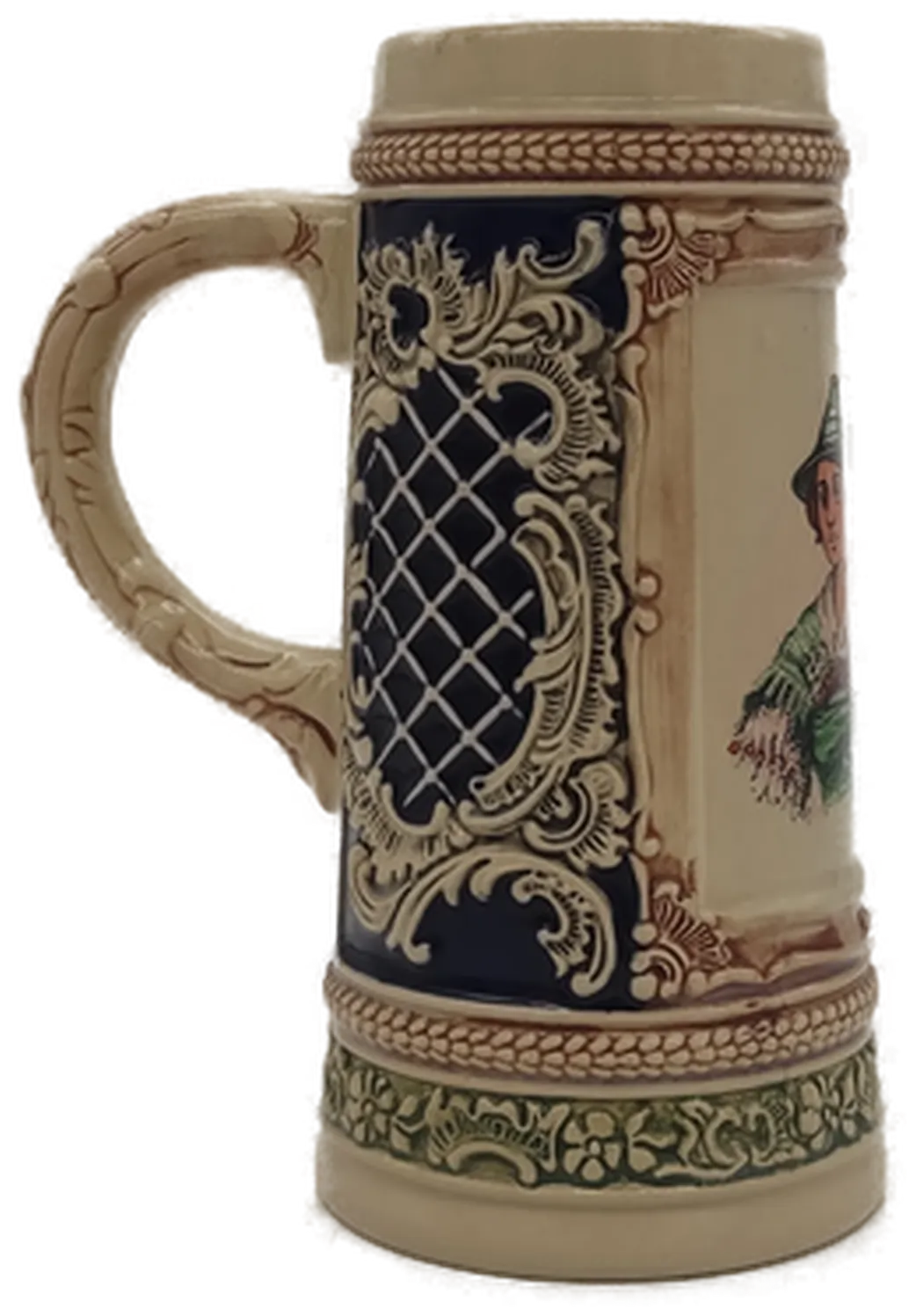 Gerz Bierkrug mit Trachtenmotiv in beige, Höhe 18cm – Bild 2
