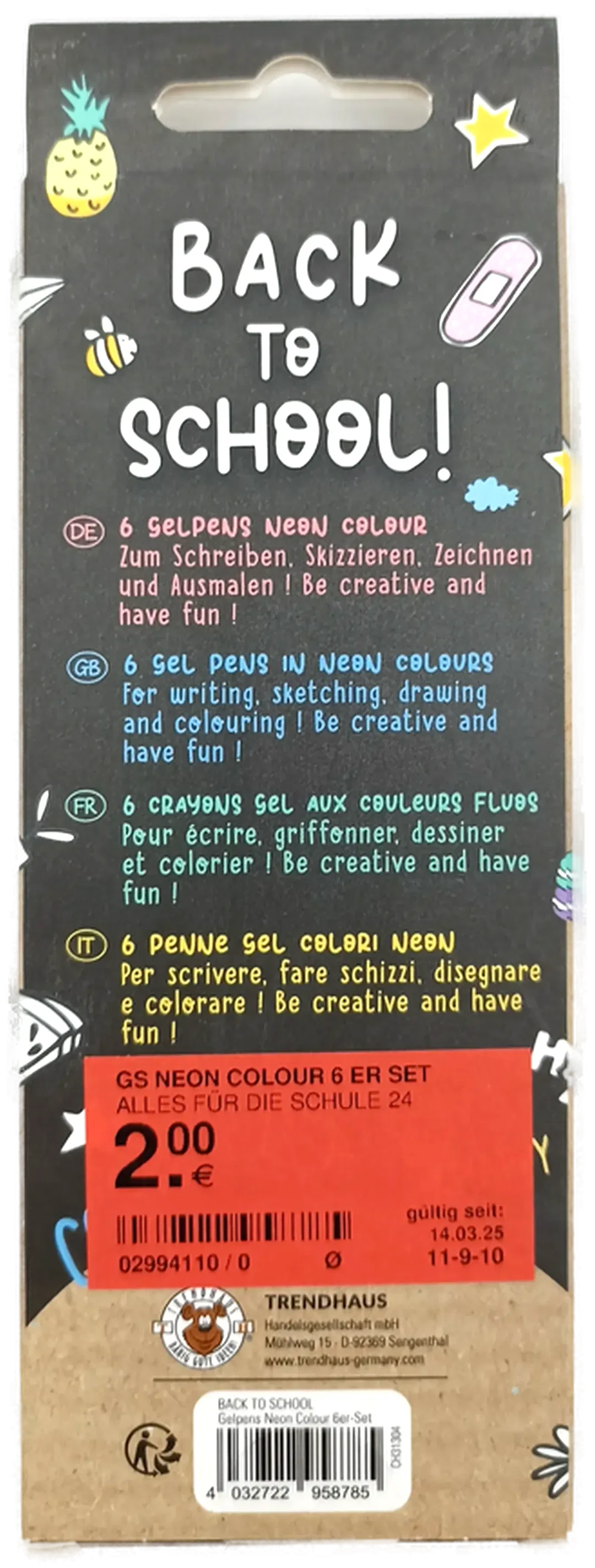 Trendhaus 6 Gelpens Neon Colour – Bild 2