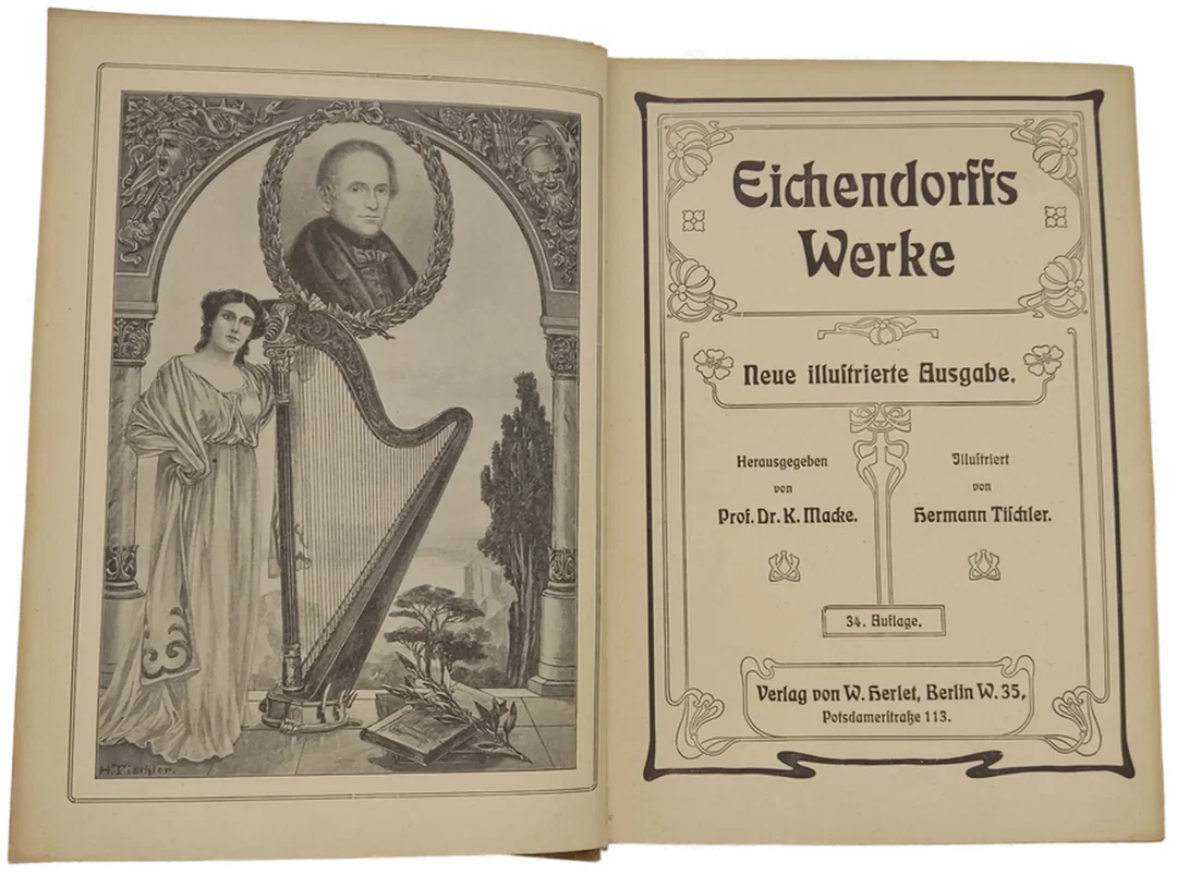 Eichendorffs Werke -Neue illustrierte Pracht-Ausgabe von Professor Dr. Karl Macke, Vintage – Bild 5