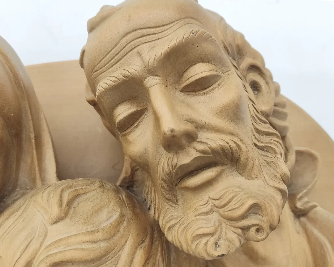 Maria, Josef & Jesus Wandbehang aus Holz / Heiligenfiguren – Bild 4