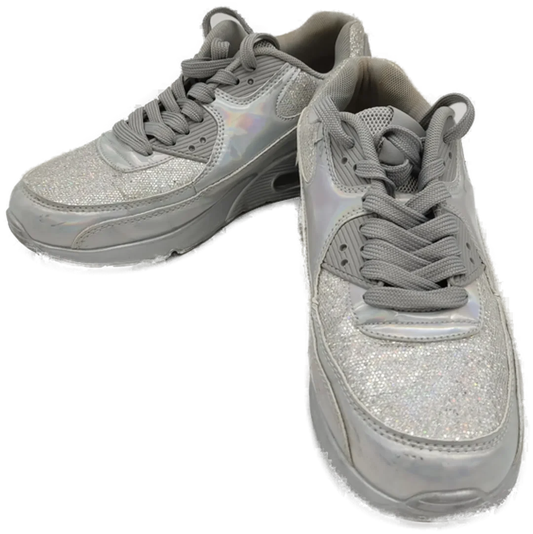  Damen Sneaker silber glänzend - Gr. 39,5 – Bild 2