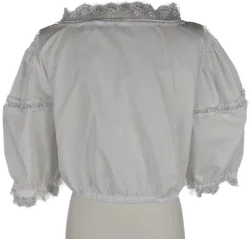 Dirndlbluse 'Emilia Lay', weiß mit Rüschen, Größe 46 - Bild 3
