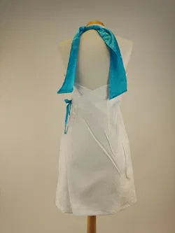 Kochschürze Stoff, weiß mit blau Größe 36-38 - Bild 2