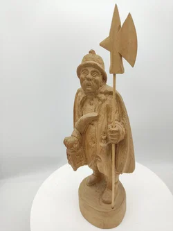 Nachtwächter Figur Handarbeit Holz 44 cm | Handgeschnitztes Unikat - Bild 4