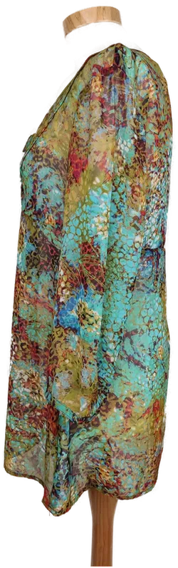 Esprit Damen Tunika braun/grün/türkis gemustert - M/38 - Bild 3